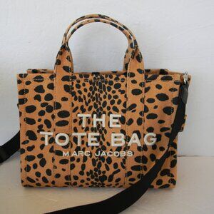 EUC MARC JACOBS THE TOTE BAG MEDIUM CHEETAH ANIMAL PRINT CROSSBODY CANVAS BAG